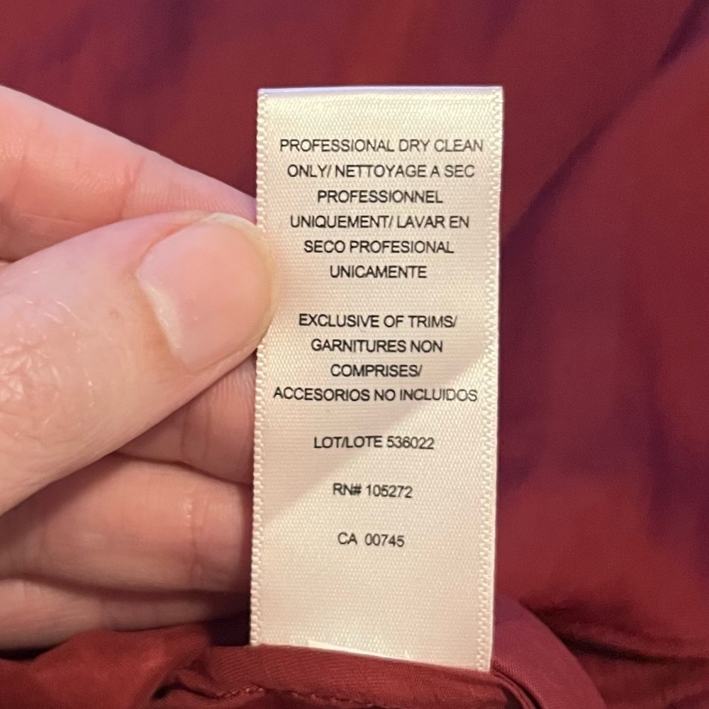 Halston Heritage Sleeveless Smocked Waist High Low Dress Ruby Maroon Small - Picture 14 of 14
